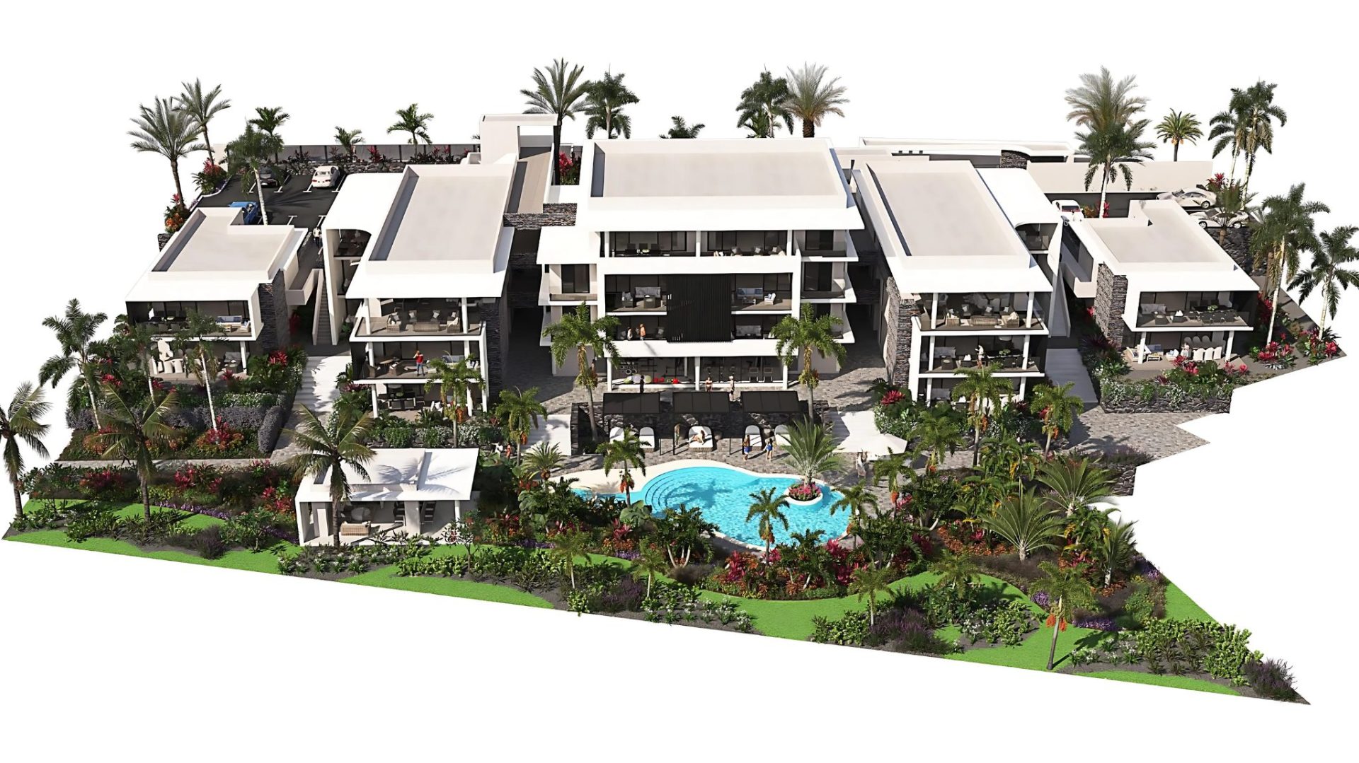 Residenza Aria Curaçao luxury apartment exterior with pool view