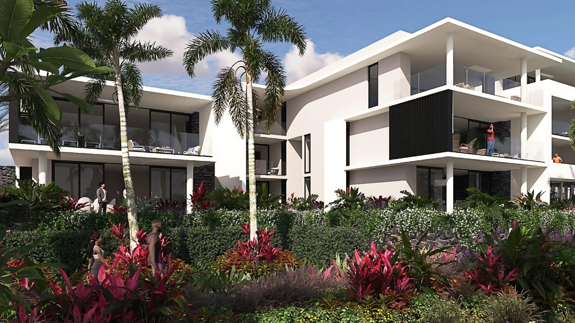 Residenza Aria Curaçao apartment exterior with tropical landscaping