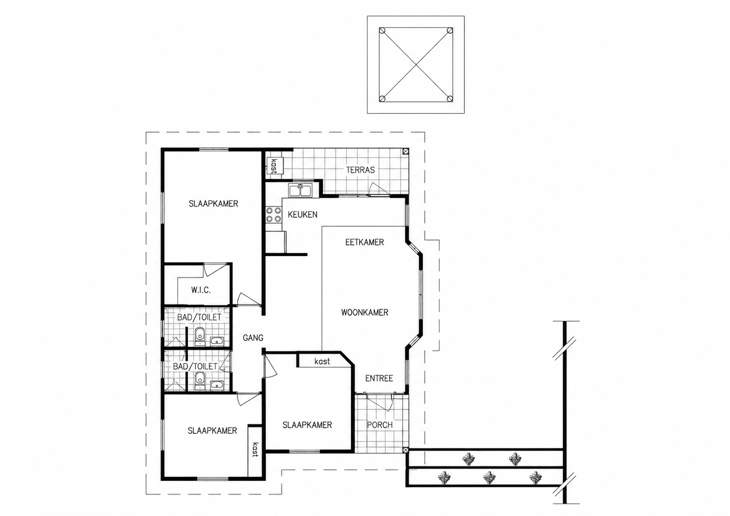 Floor plan of Marbella Estate 3-bedroom home – Curaçao real estate